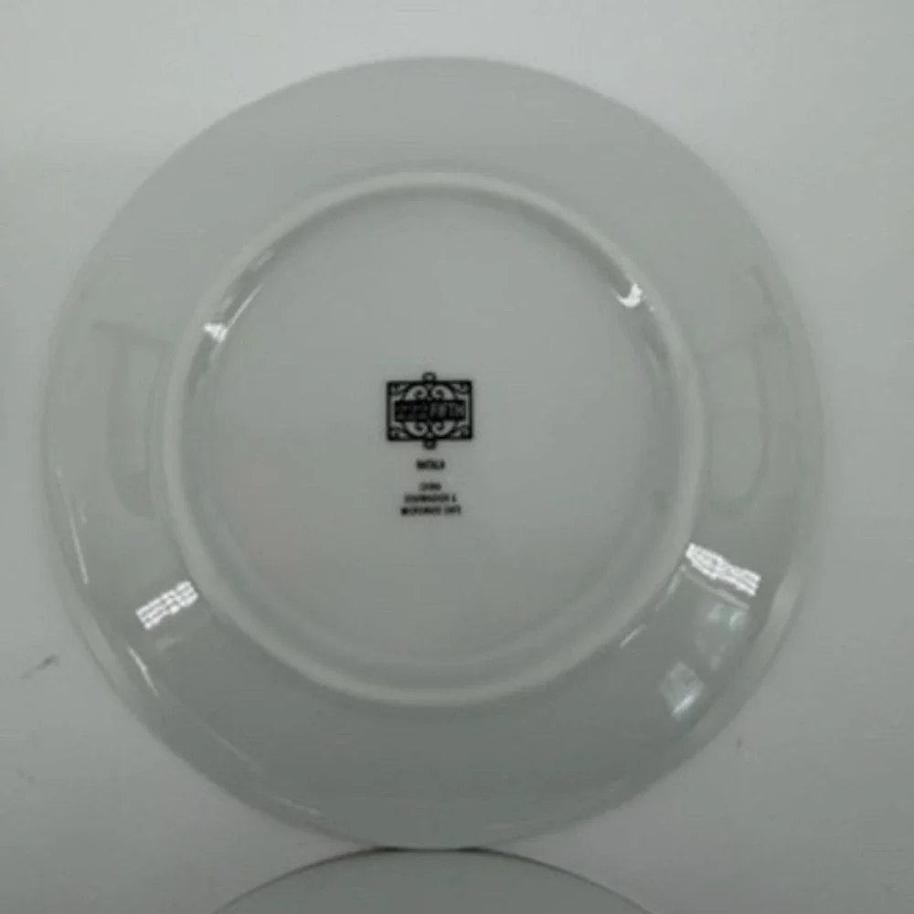 Set of 4 222 Fifth Natala Christmas Holiday Dessert‎ Plates